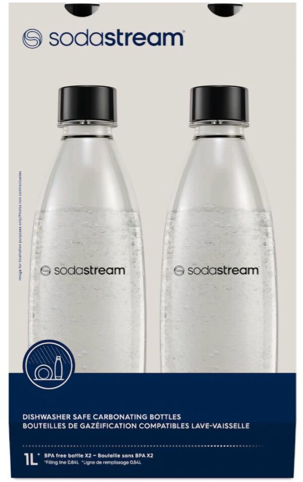 SODASTREAM 1LTR PET BOTTLES TWIN PACK DISHWASHER SAFE