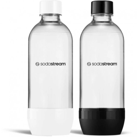 SODASTREAM 1LTR PET BOTTLES TWIN PACK  WHITE & BLACK