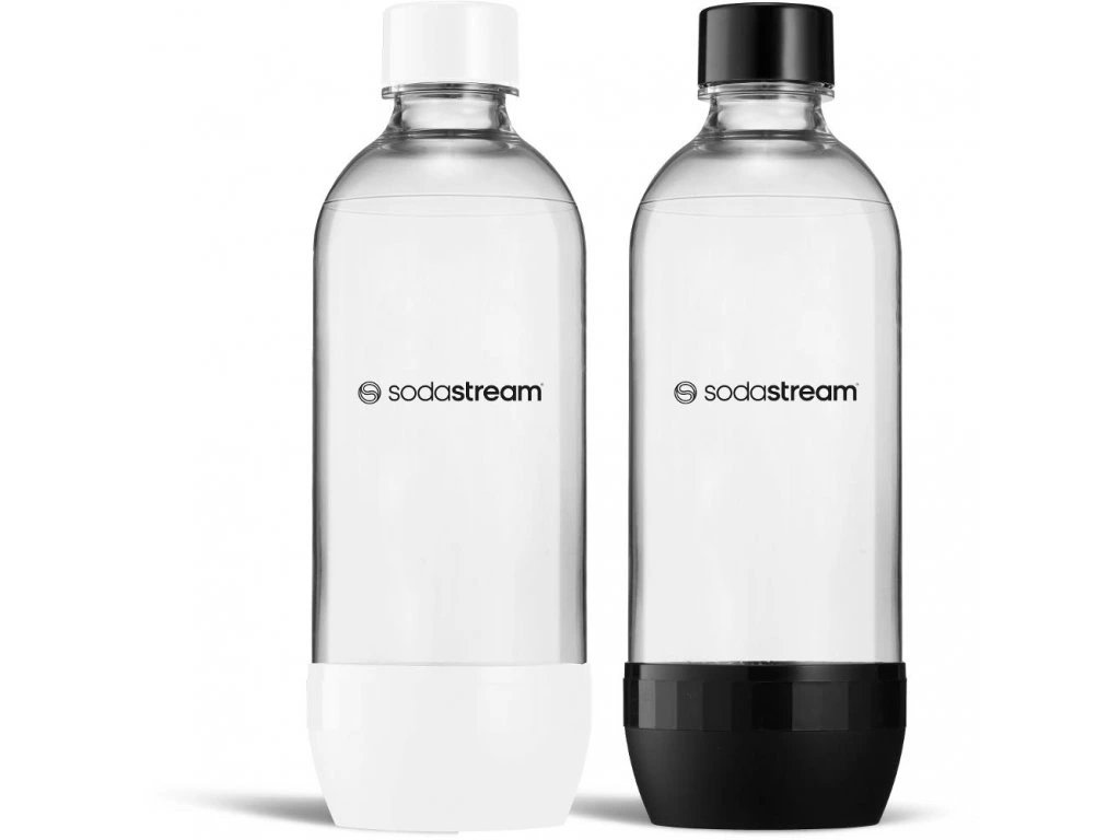 SODASTREAM 1LTR PET BOTTLES TWIN PACK  WHITE & BLACK
